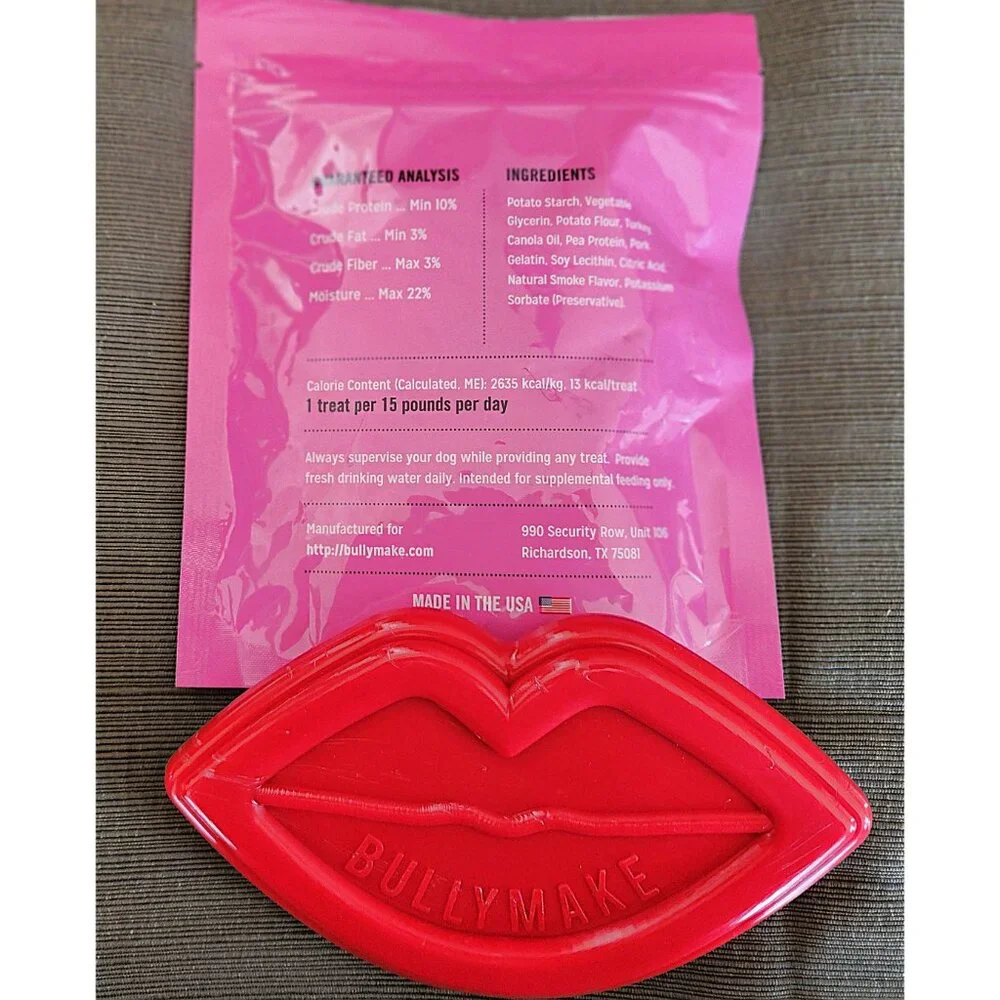 BULLYMAKE Dog Nylon Power Chew Toy Valentine Set- Lips & Treats - NEW